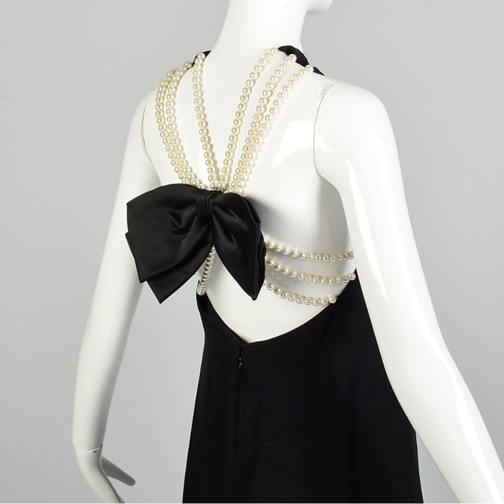 Vintage Rimini Black Sleeveless Mini Dress